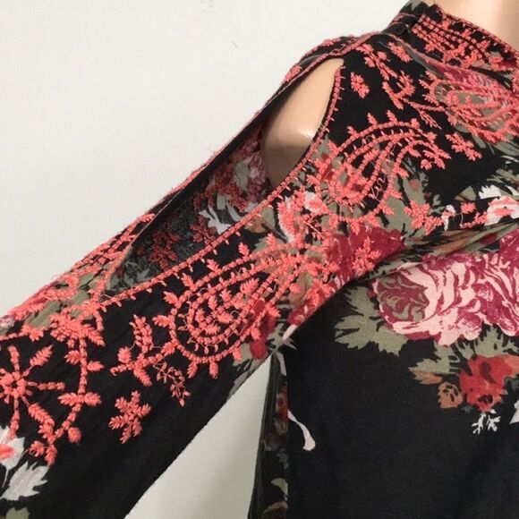 Free People linen blend floral top New - Picture 7 of 14